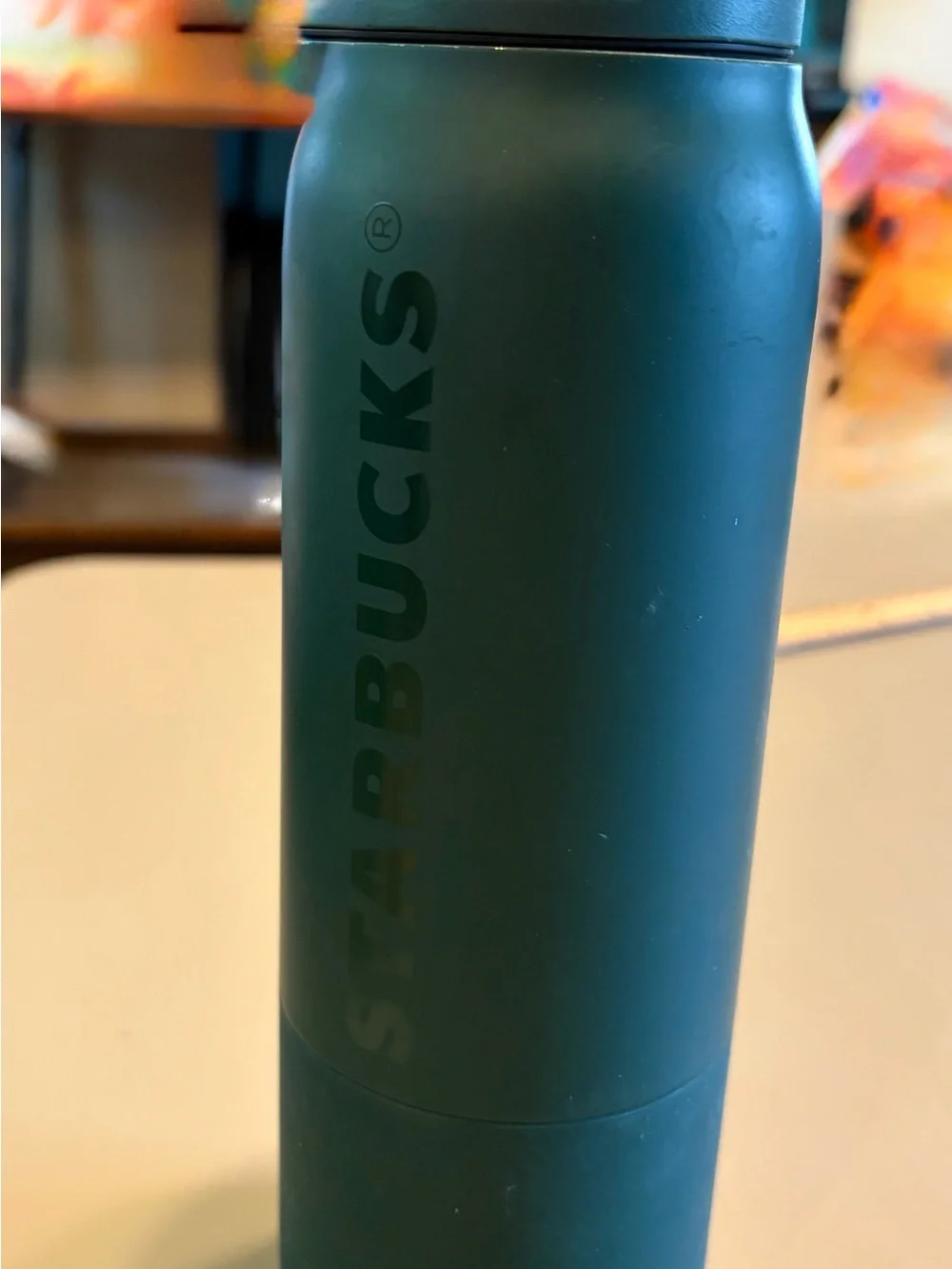 Starbucks Matte Forest Green Travel Bottle with Flip Lid